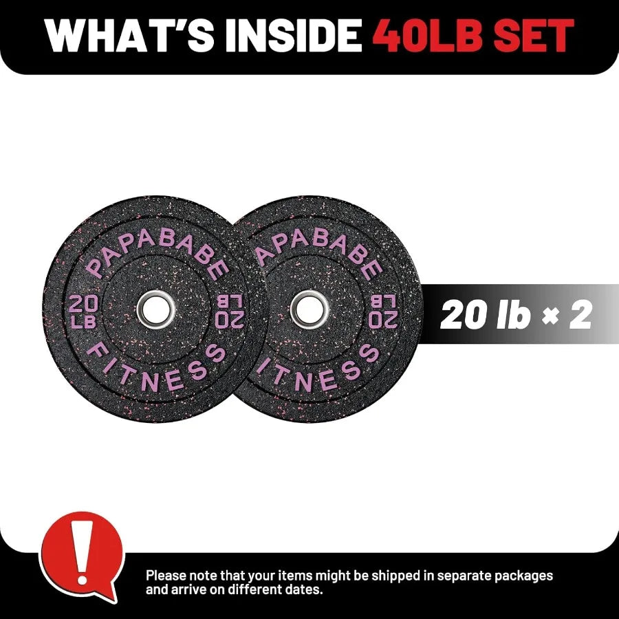 XMSJ Weight Plates Rubber Bumper Set For Barbell Training