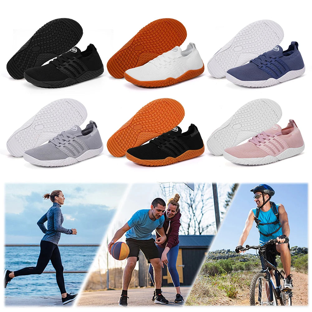 Unisex Barefoot Shoes Wide Toe Cross Trainer Mesh Outdoor Sneakers