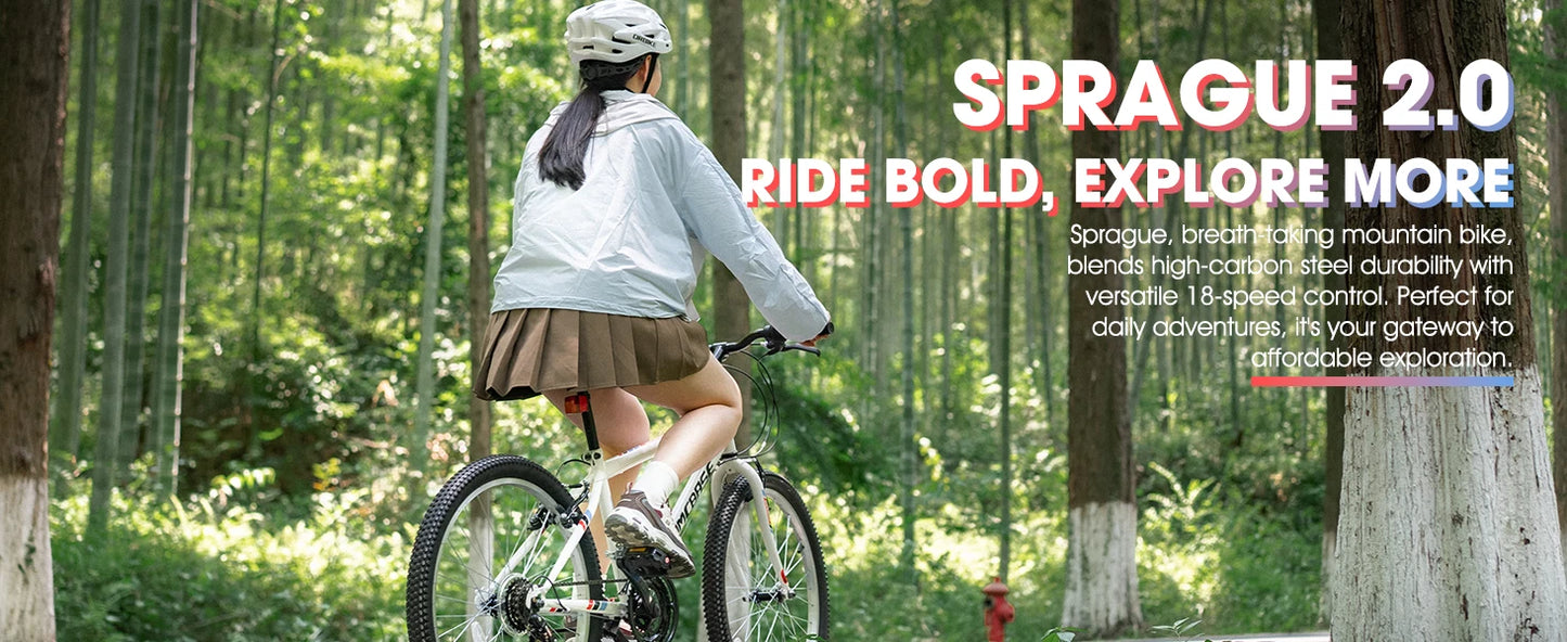 HILAND Mountain Bike Unisex 18 Speed Carbon Steel Frame