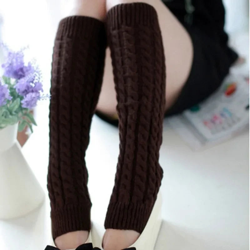 Toporchid Women Leg Warmers Knitted Acrylic Knee Pad Socks WinterThermalInsulated