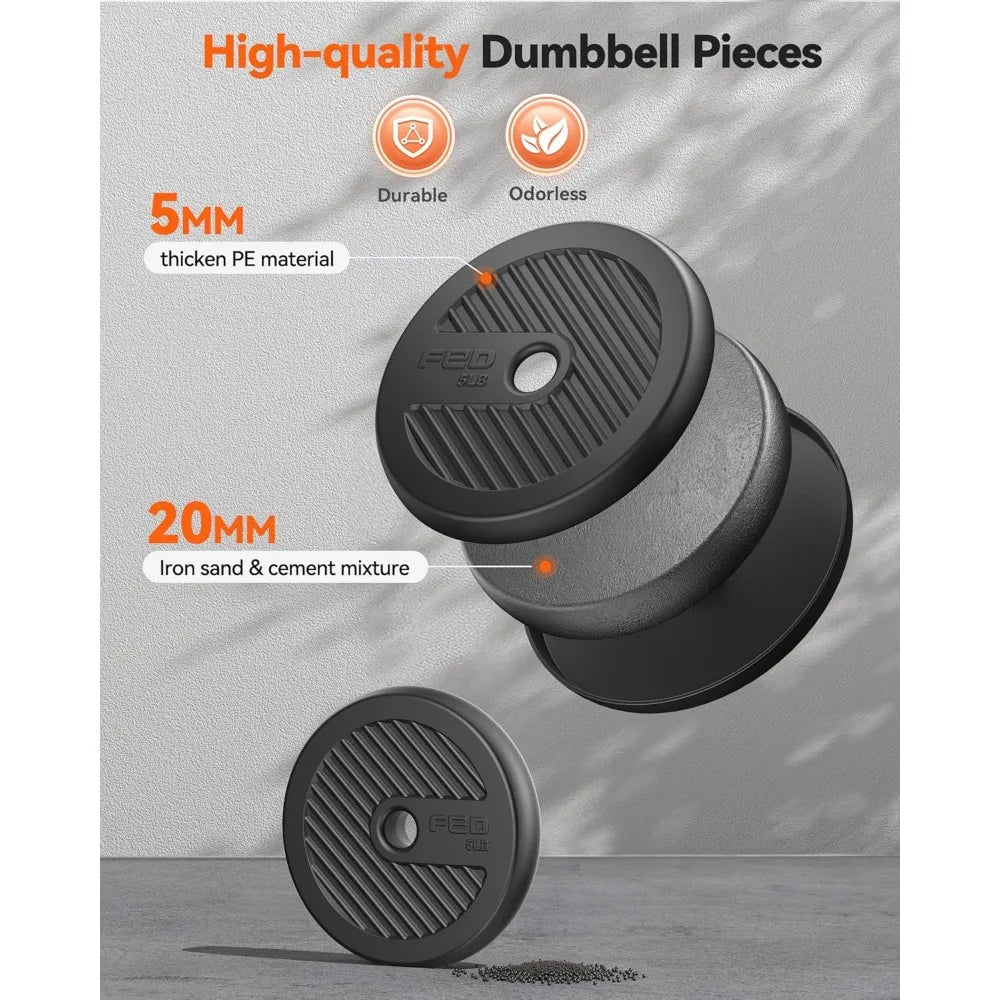 Multifunctional Adjustable Dumbbell Set For Home Gyms Barbell Kettlebell Push Up Use