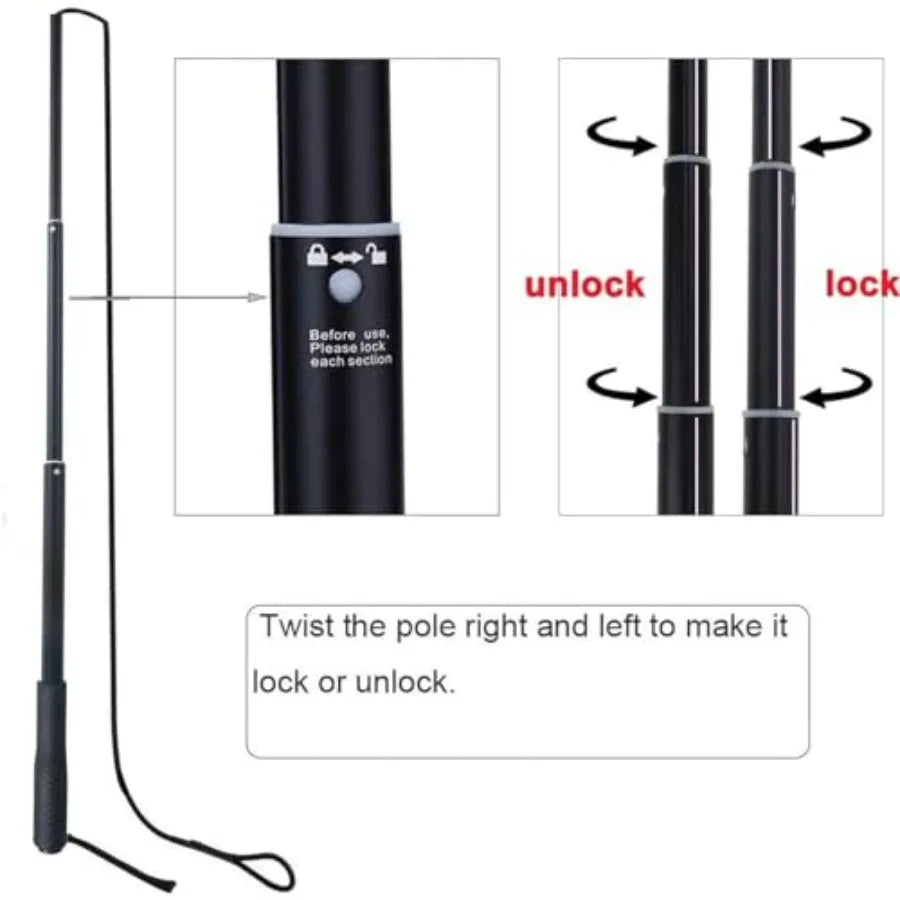 Extendable Dog Teaser Wand Flirt Pole Interactive Training Toy
