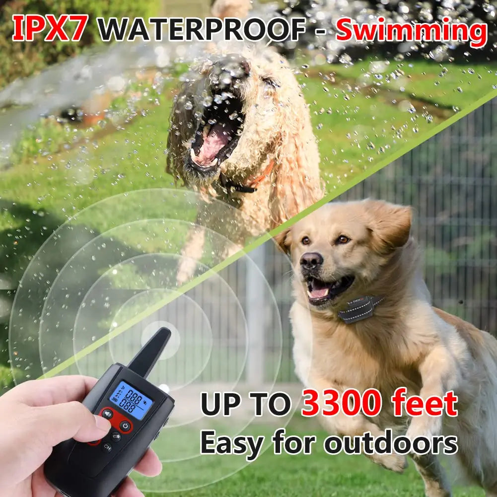 No Shock Dog Training Collar for All Size Dogs, 3300ft Range Vibrating Dog Collar, IPX7 Waterproof Electric Collar with Remote