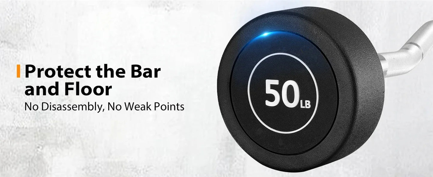 Fixed Barbell and Pre Loaded EZ Curl Bar PVC Weight Set for Strength Training Equipment