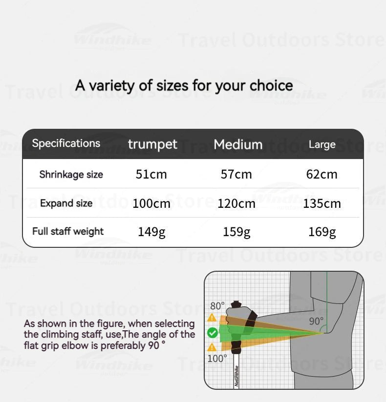 Naturehike Carbon Fiber Telescopic Trekking Pole Outdoor Hiking