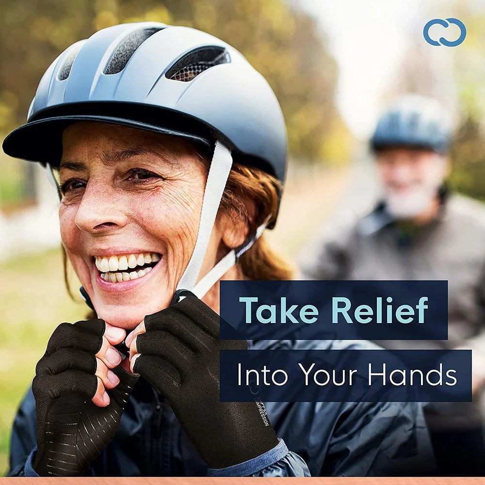 Sposafe Copper Compression Arthritis Gloves Fingerless for Carpal Tunnel