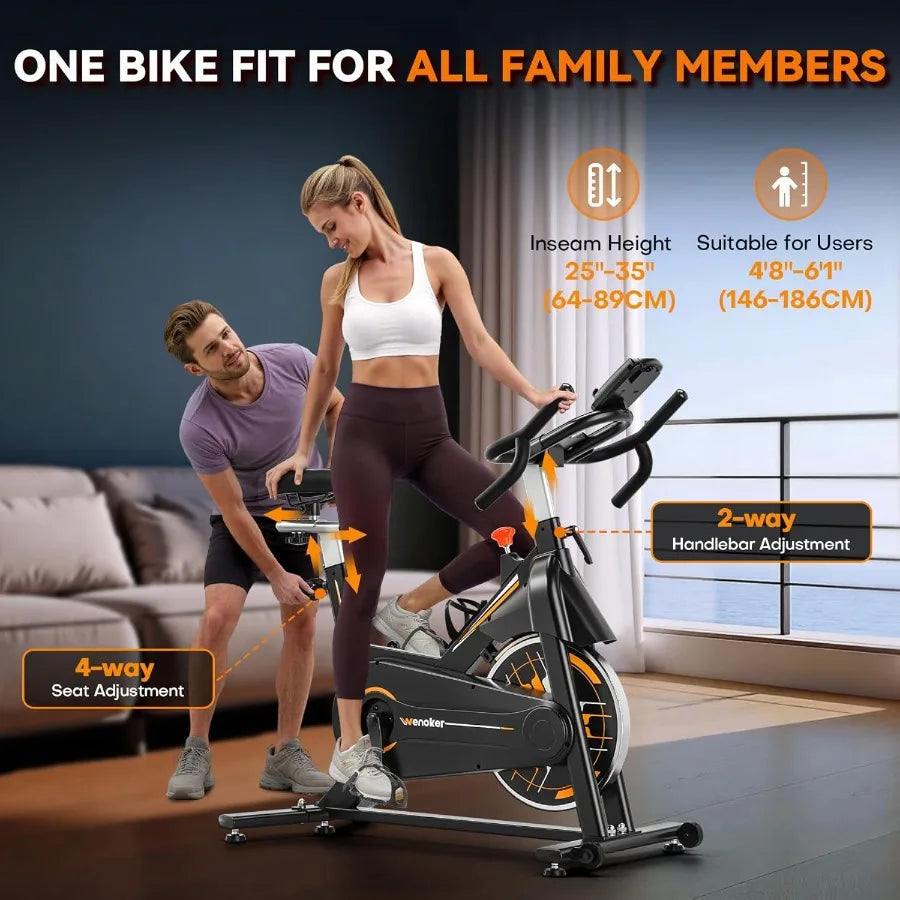 Exercise Bike Stationary For Home Use With Silent Belt Drive