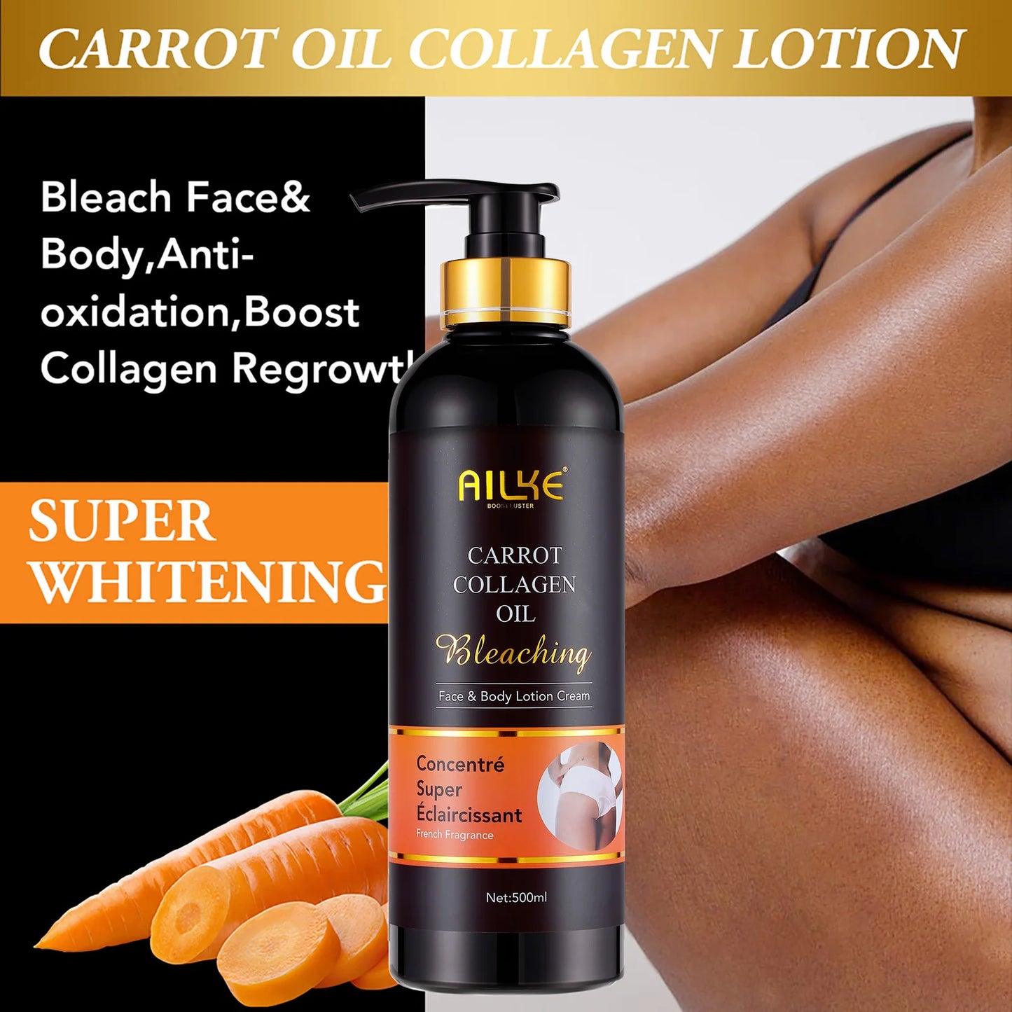 AILKE Whitening Body Lotion With Collagen And Carrot Oil