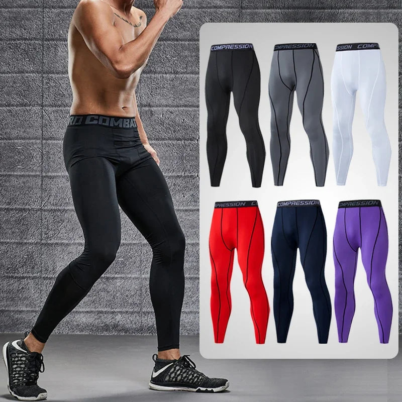Mens Compression Pants Quick Dry Fit Sports Running Tights For Training