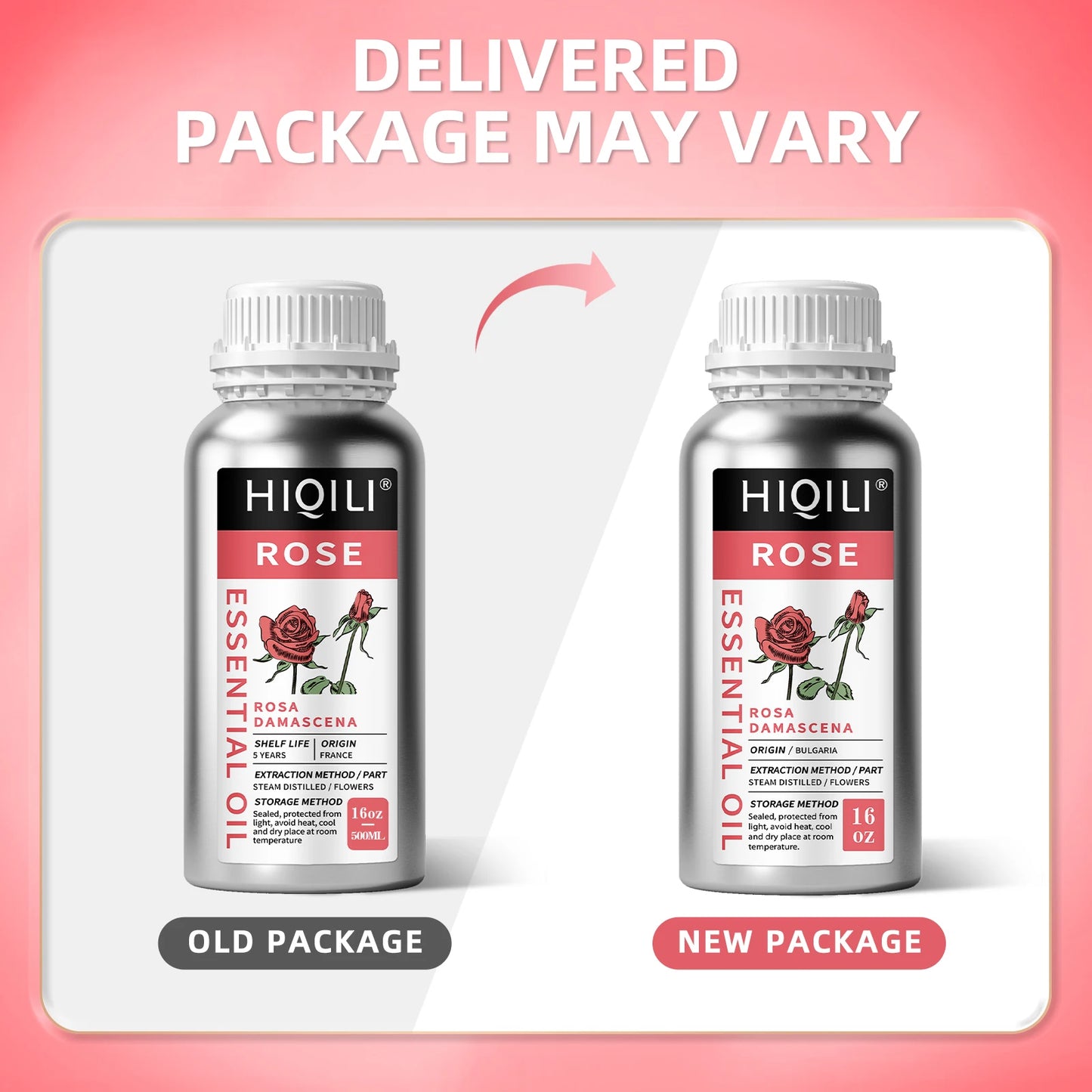 Hiqili Rose Essential Oil Pure Rosa Damascena For Diffuser Aromatherapy