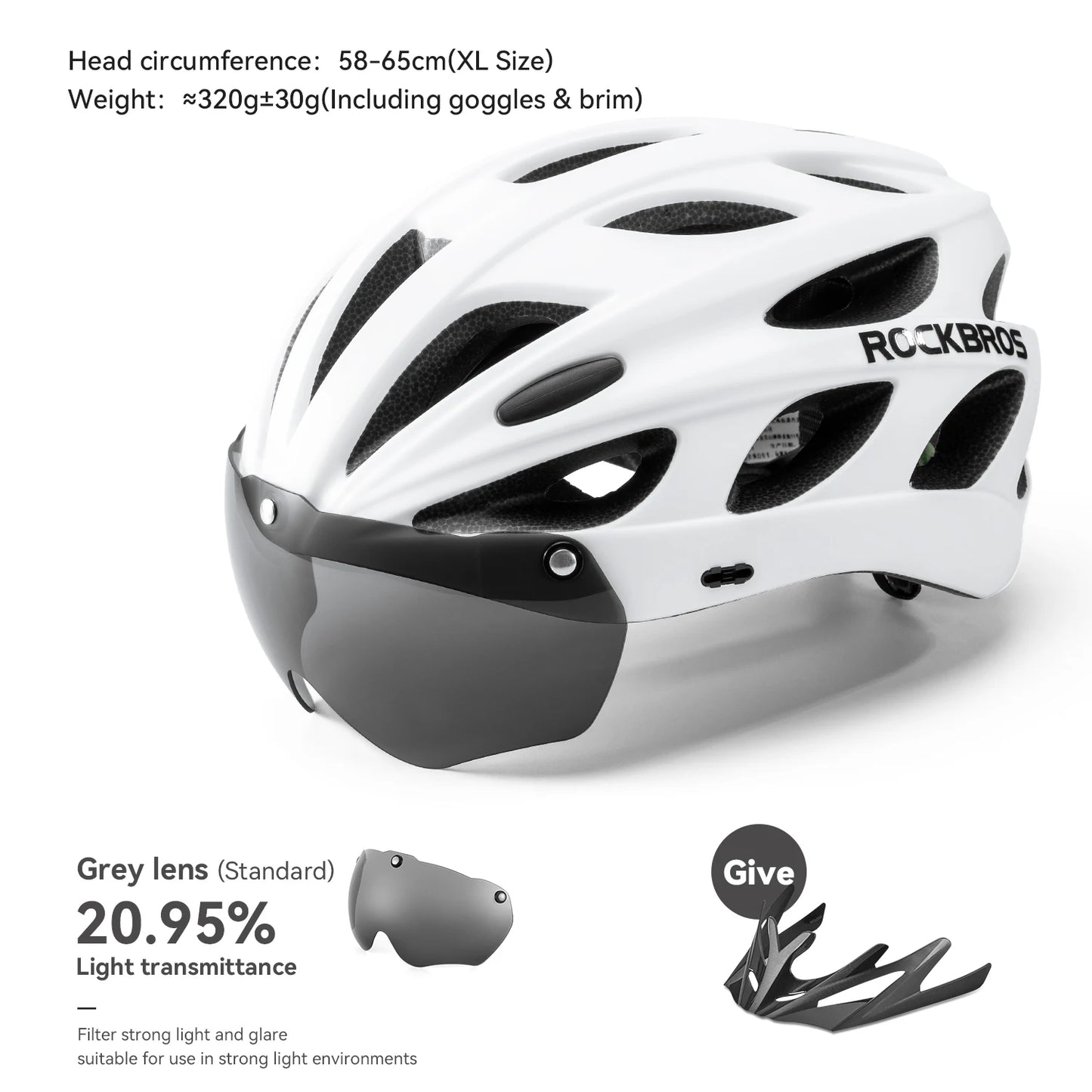 ROCKBROS Cycling Helmet Integrated With Goggles For MTB Road