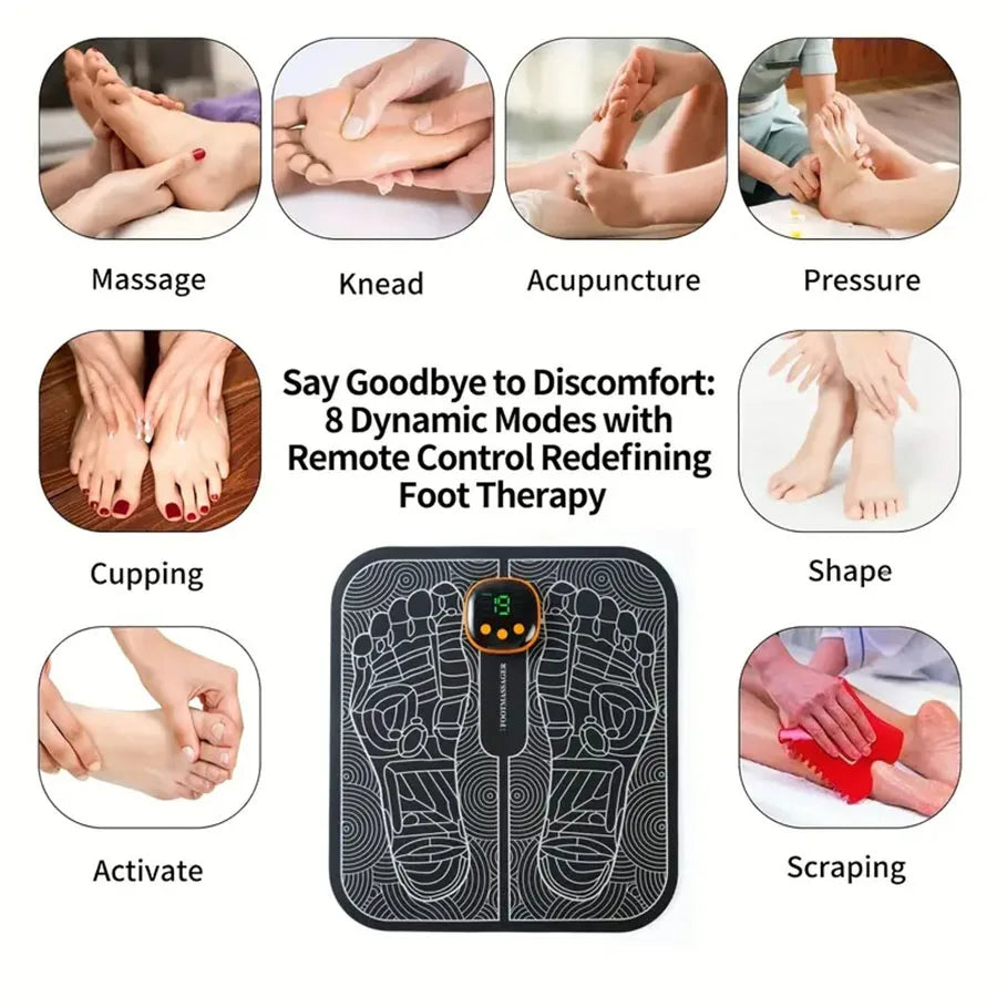 EMS Foot Massager With LCD Remote Back And Leg Pad