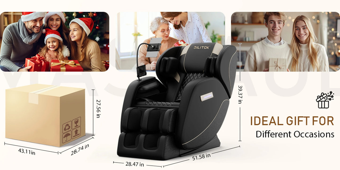 Bilitok Zero Gravity Massage Chair With Heating And Touch Screen