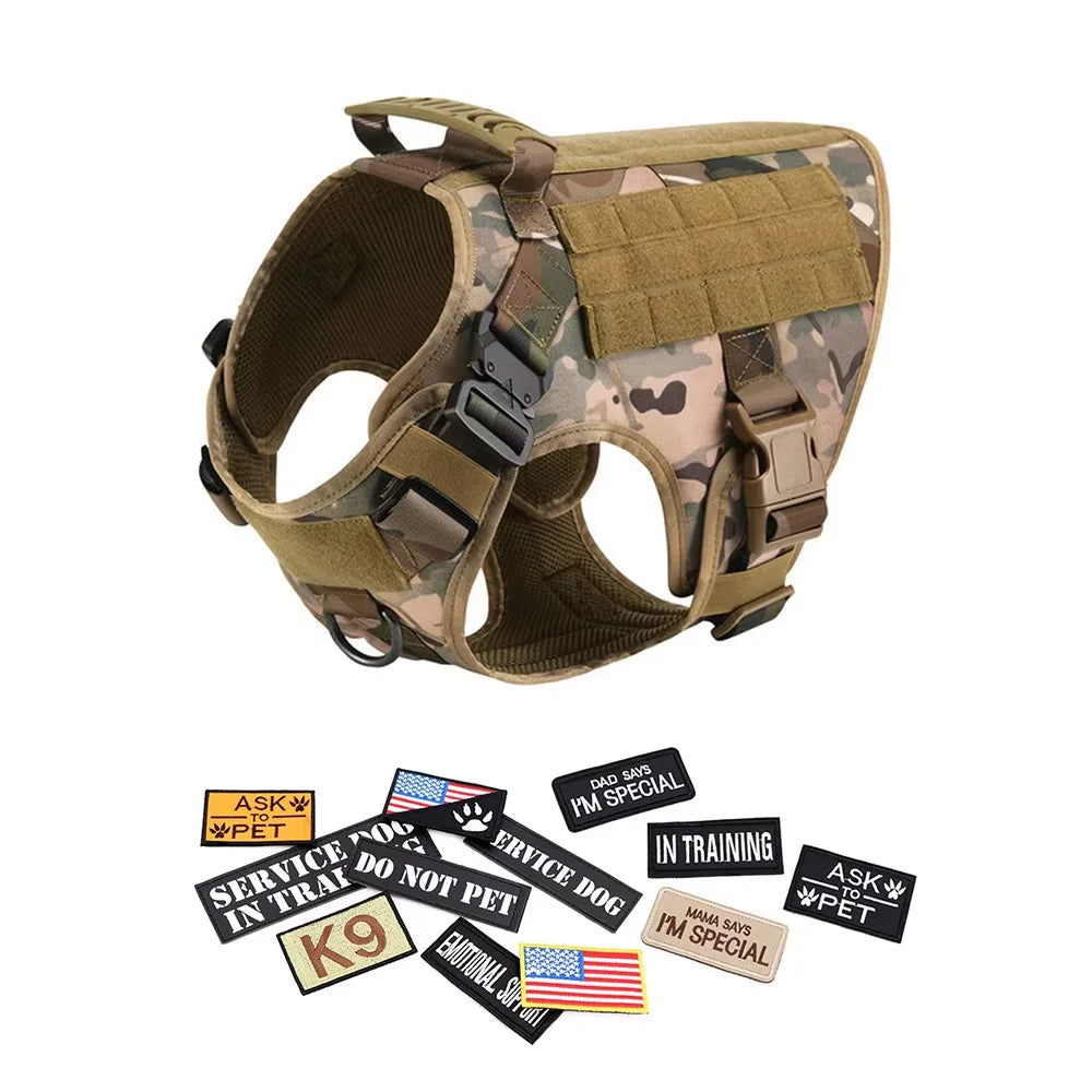 Tactical Padded Nylon Dog Harness Vest For Training