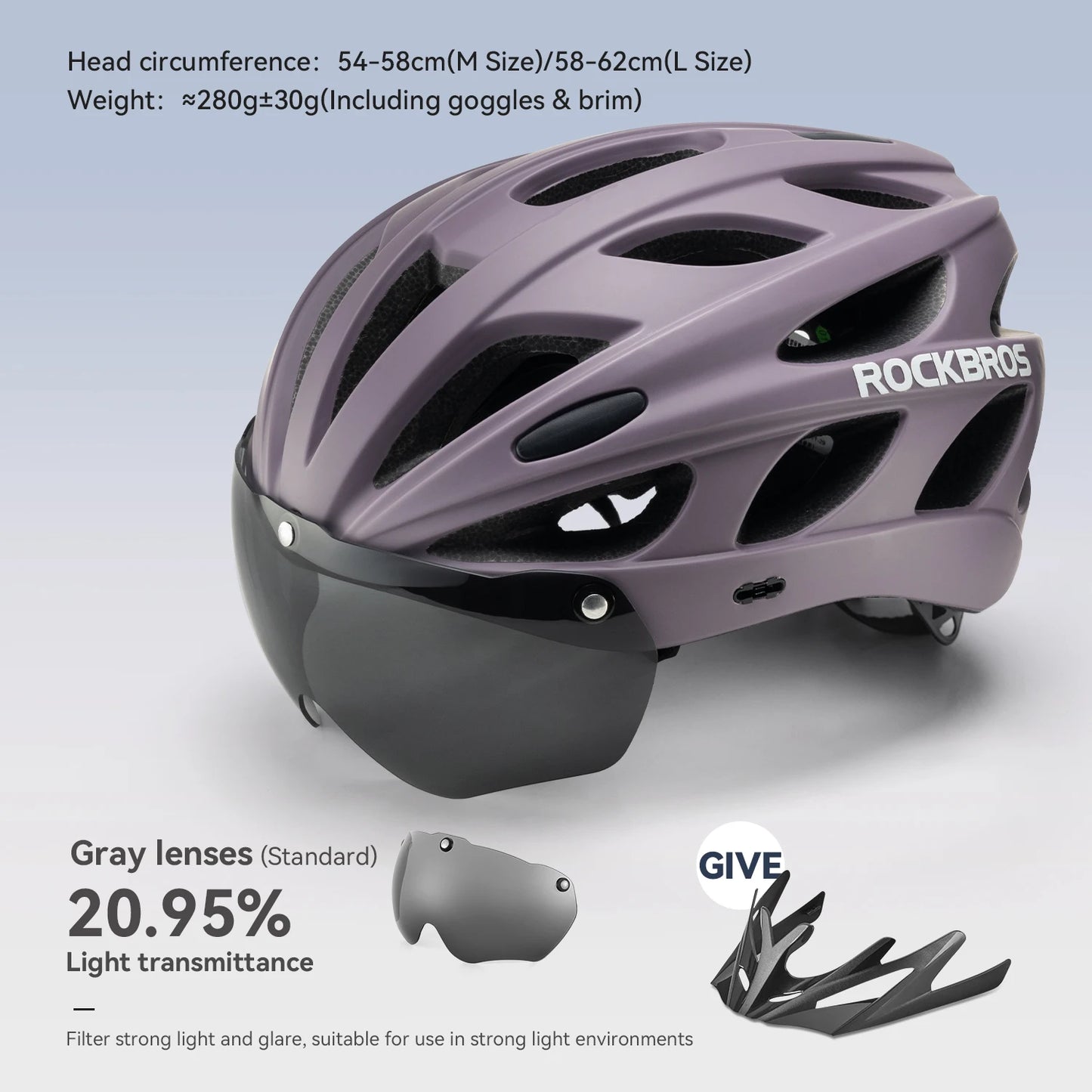 ROCKBROS Cycling Helmet Integrated With Goggles For MTB Road