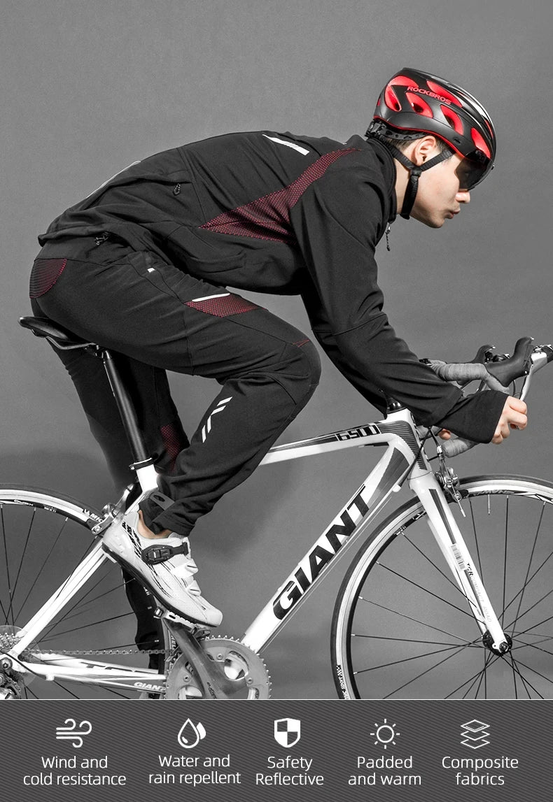 ROCKBROS Winter Cycling Jacket Thermal Windproof Jersey for Men Women
