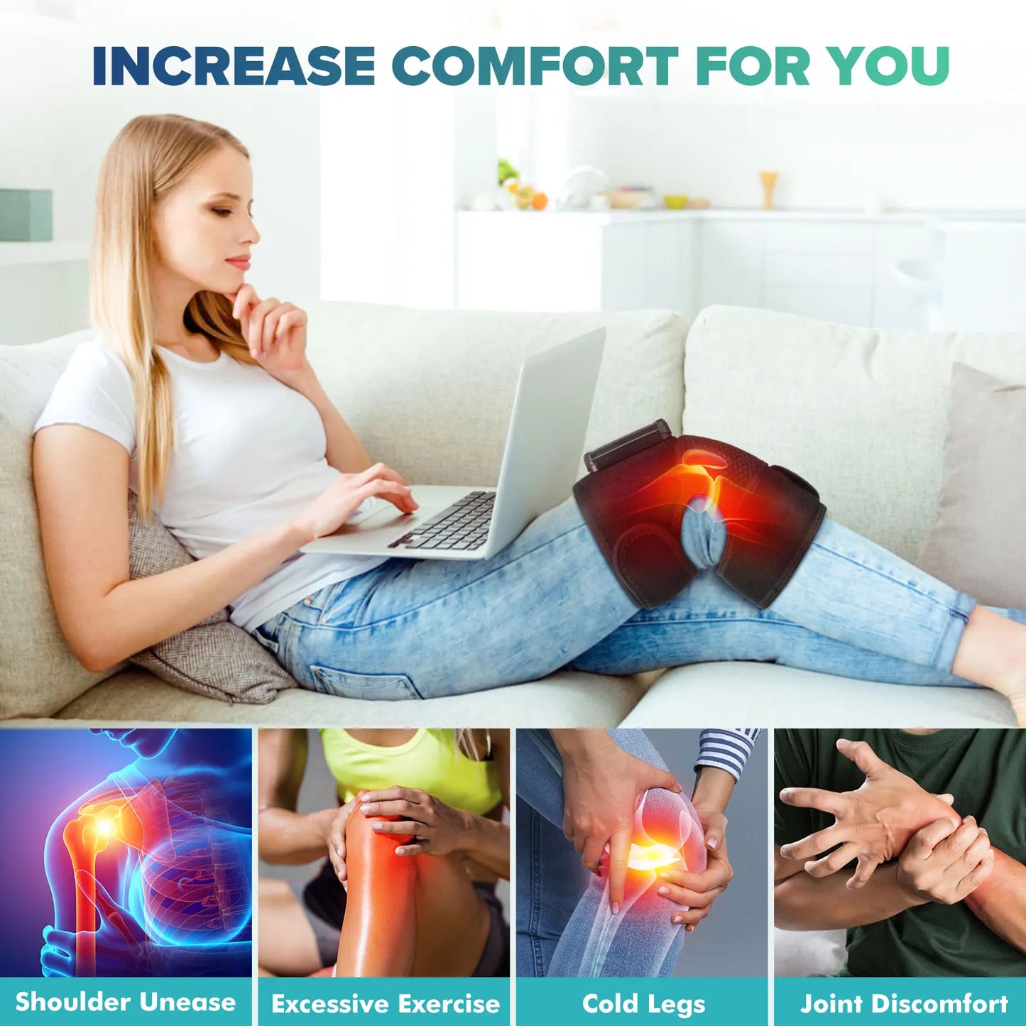 Hailicare Knee Heating Massager for Joint Physiotherapy and Pain Relief