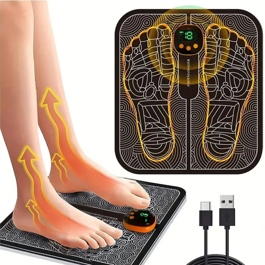 EMS Foot Massager With LCD Remote Back And Leg Pad