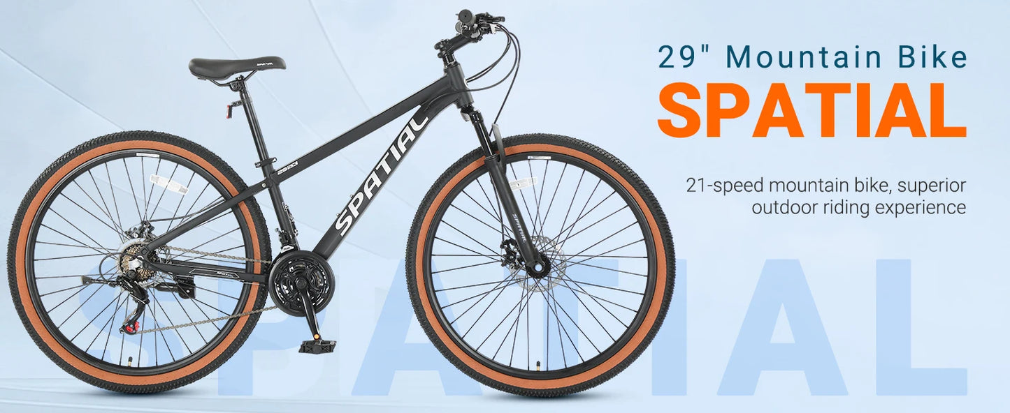 Spatial Mountain Bike Unisex 21 Speed HighPerformanceSeries AluminumAlloy DualDiscBrakes