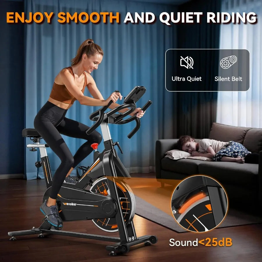 Exercise Bike Stationary For Home Use With Silent Belt Drive