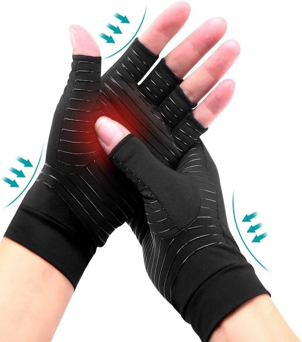 Sposafe Copper Compression Arthritis Gloves Fingerless for Carpal Tunnel