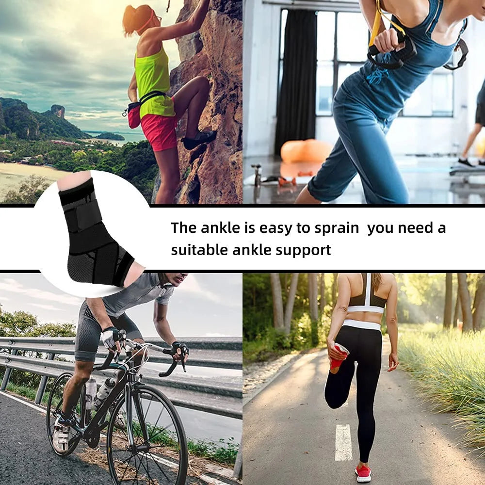 High-concerned Ankle Support Brace Nylon Knitted Elastic Pressurized Bandage For Sport Gym Running Basketball