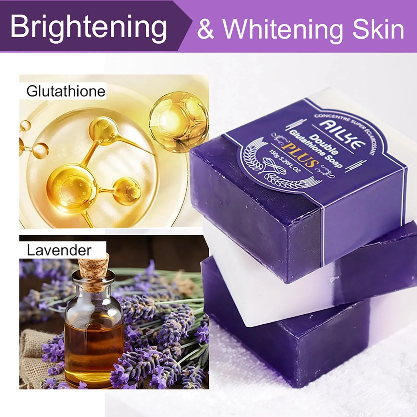 AILKE Double Glutathione Plus Whitening Soap Bar For Face