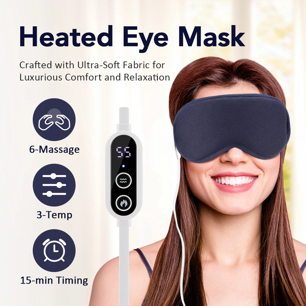 PASTSKY 3D Hot Compress Eye Mask With Massage