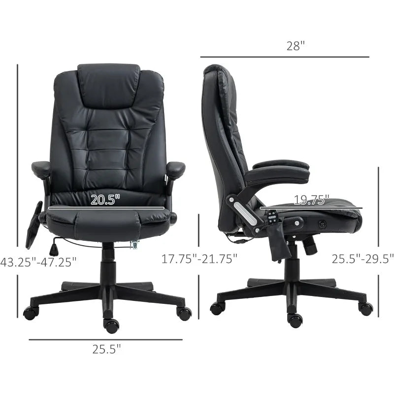 HOMCOM High Back Vibration Massage Office Chair With Heated Recline