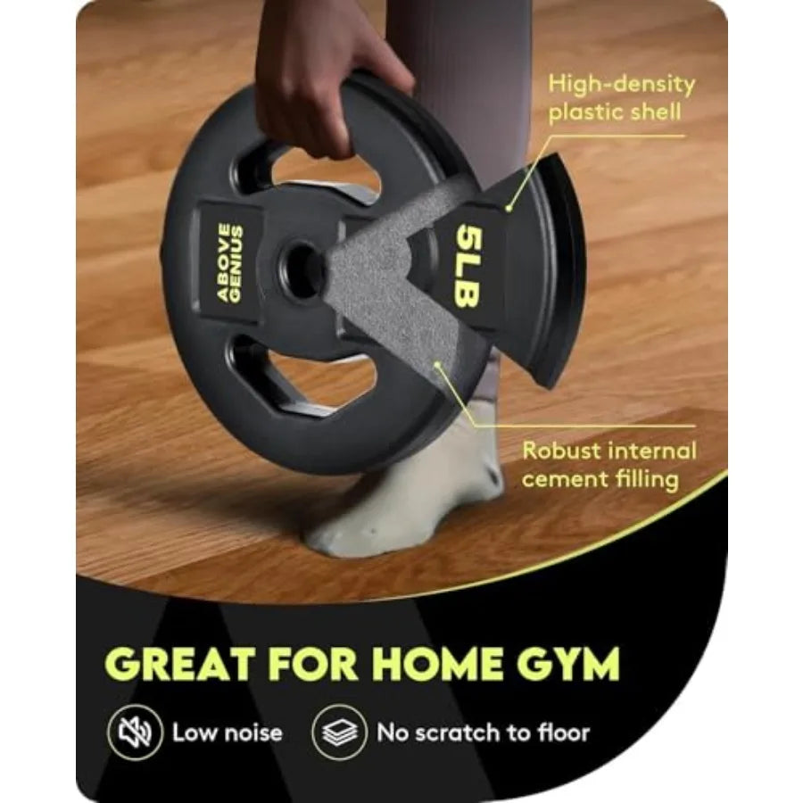 Barbell Weight Set for Lifting 45 LB Weight Bar Set with Adjustable Free Weights for Workout Bar for Exercise Build Muscle in H