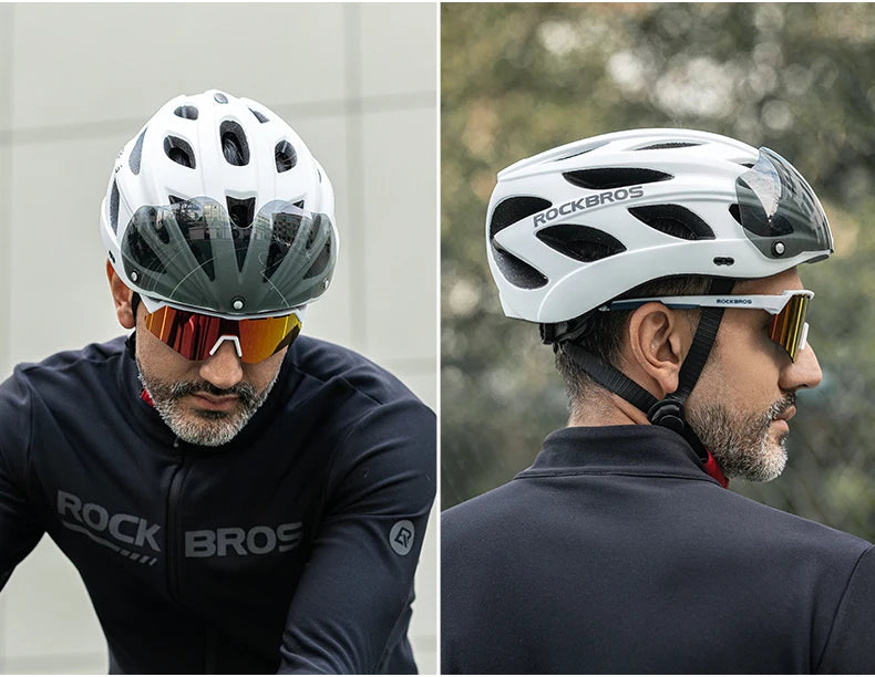 ROCKBROS Cycling Helmet Integrated With Goggles For MTB Road