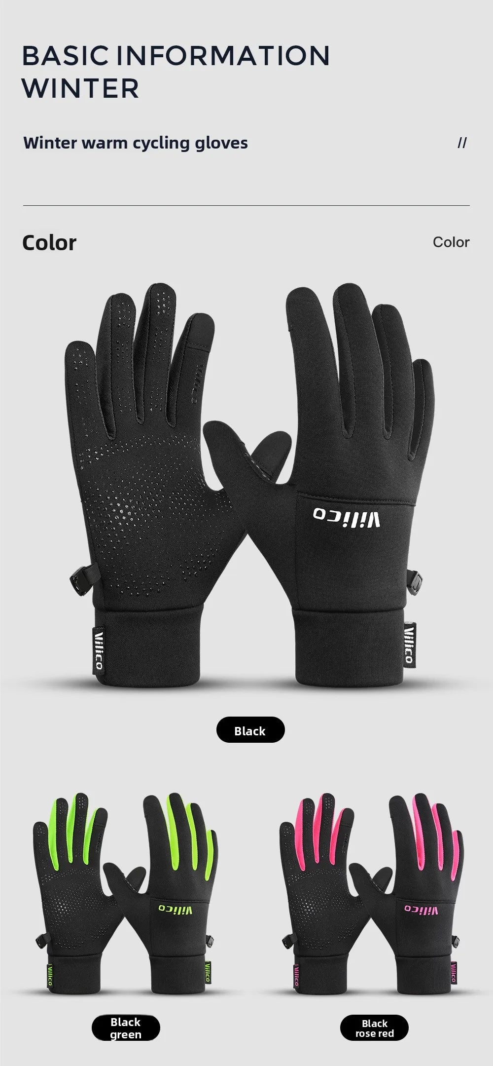 Cycling Gloves Full Finger Touch Screen Non-Slip For MTB Road