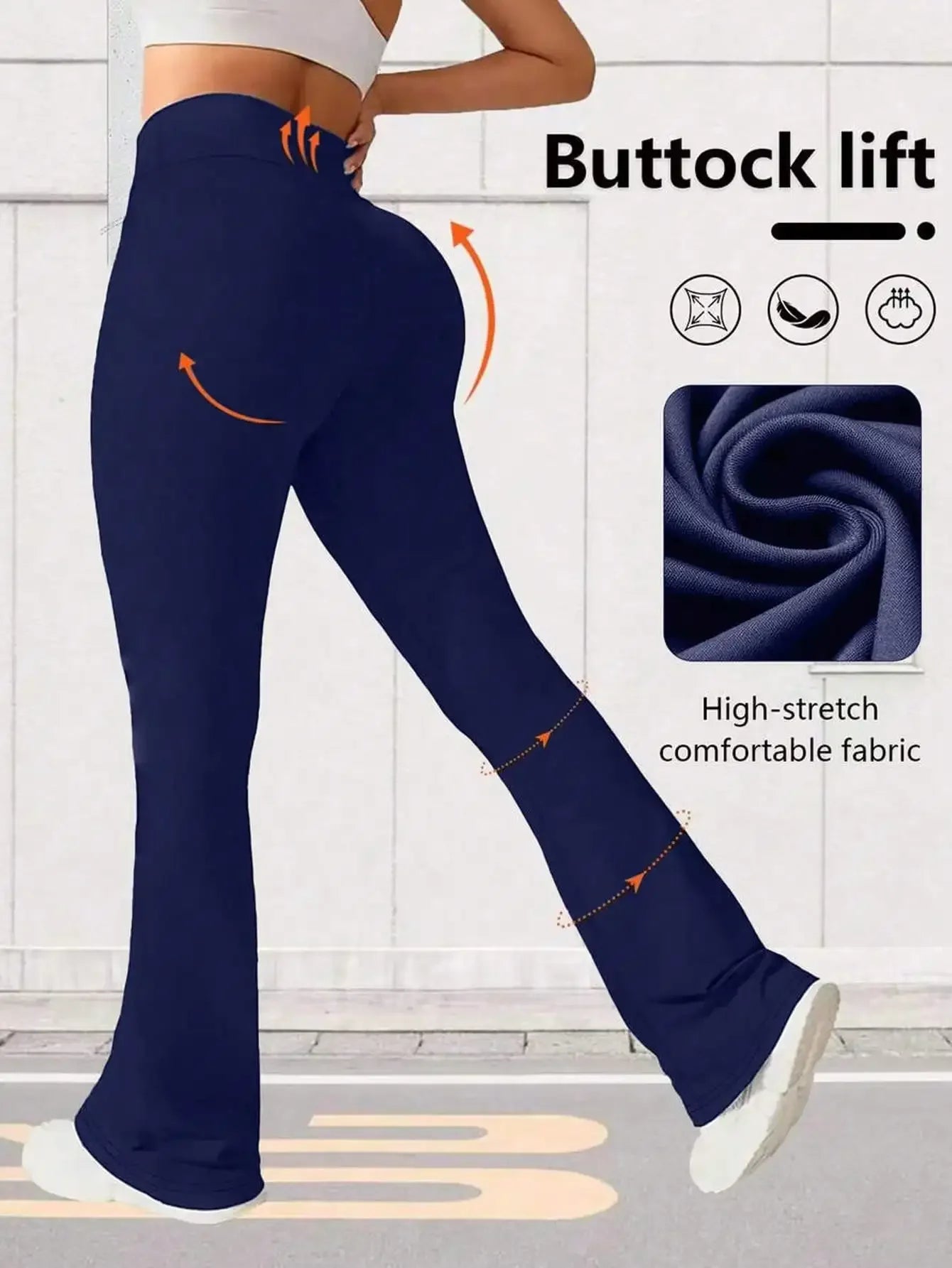 Womens High Waist Flare Yoga Pants Wide Leg Casual Leggings