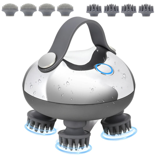 APWIKOGER Electric Scalp Massager With 8 Silicone Heads 3 Modes For Hair Growth