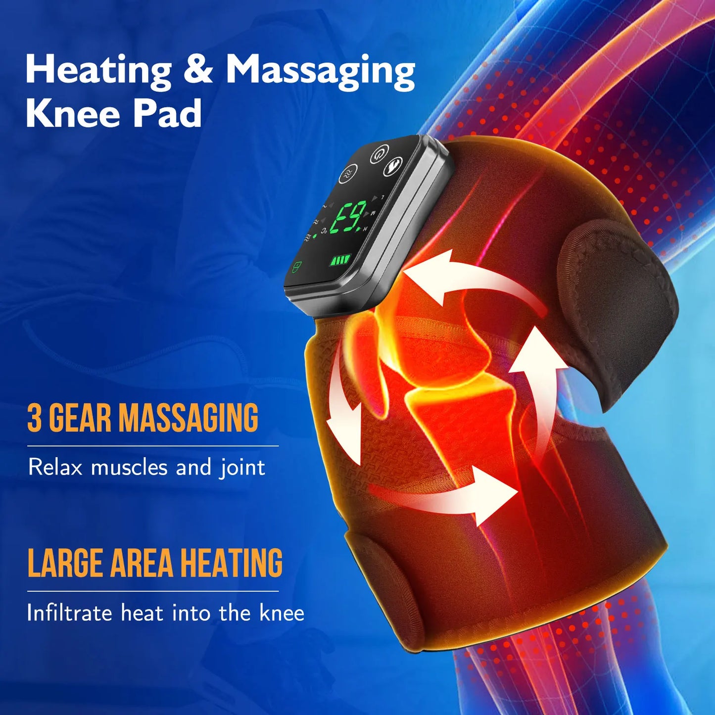 PASTSKY Electric Heating Knee Massage Instrument Cordless Hot Pad