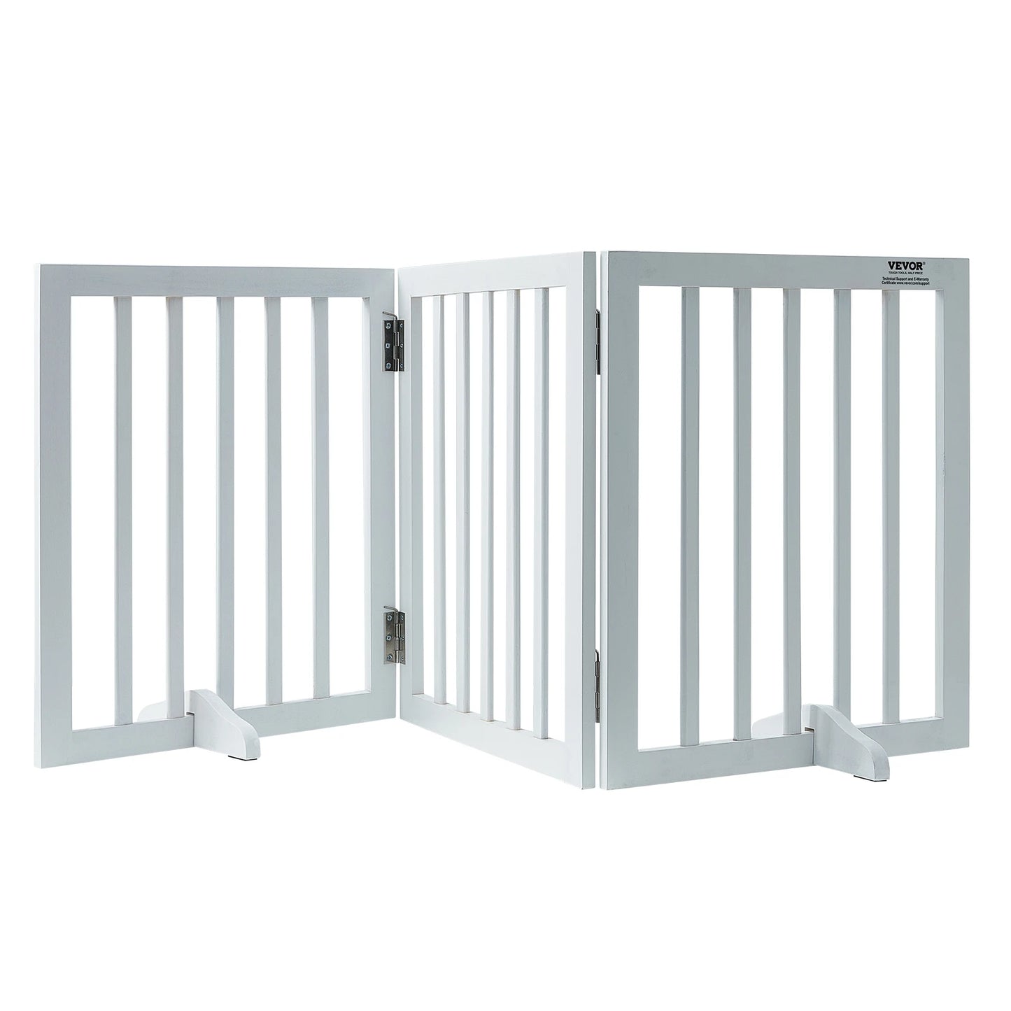 SucceBuy Free Standing Dog Gate 3 Panels Foldable Barrier
