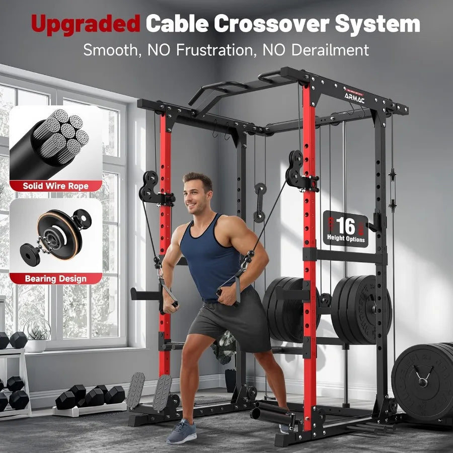 Power Cage With Lat Pulldown Attachments 1500LBS
