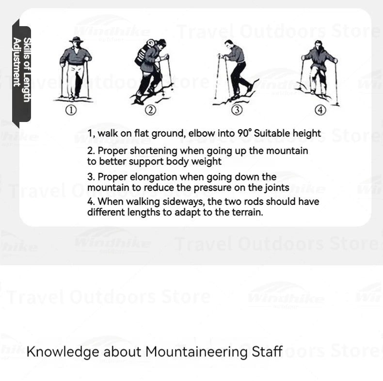 Naturehike Carbon Fiber Telescopic Trekking Pole Outdoor Hiking