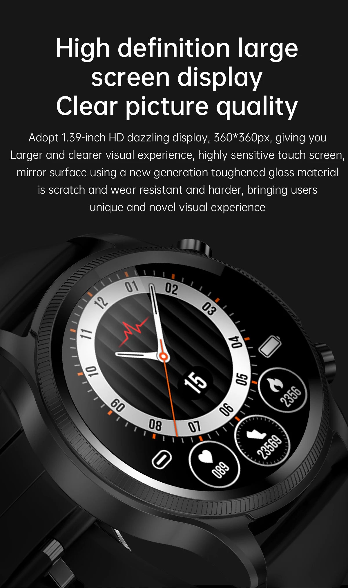 ECG Smart Watch Heart Rate Blood Pressure Blood Oxygen Monitoring
