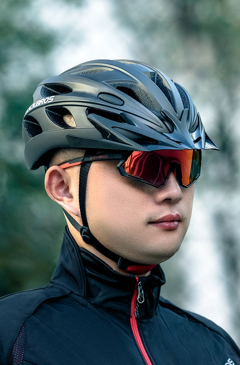 ROCKBROS Cycling Helmet Integrated Head Protection With Goggles