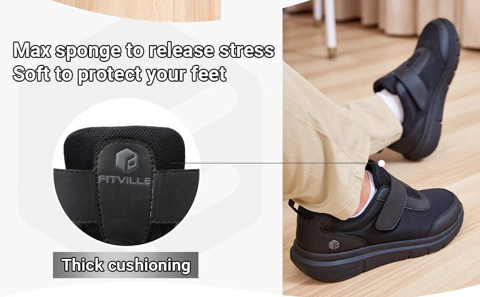 Fitville Men's Extra Wide Diabetic Walking Shoes For Swollen Feet