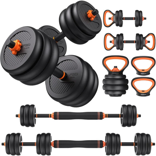 Multifunctional Adjustable Dumbbell Set For Home Gyms Barbell Kettlebell Push Up Use