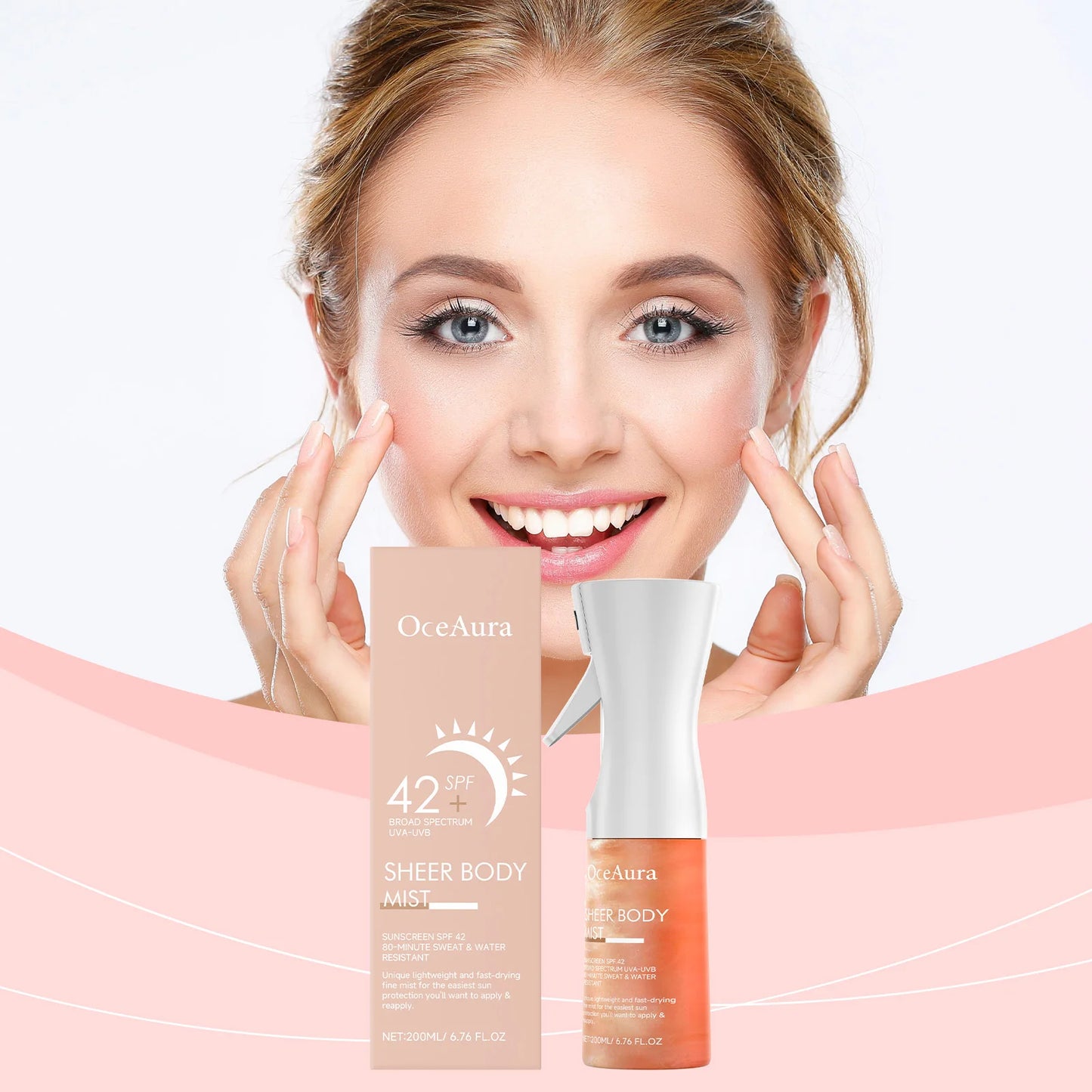 OceAura Facial Sunscreen Spray Moisturizing Rapid Absorption Sunblock