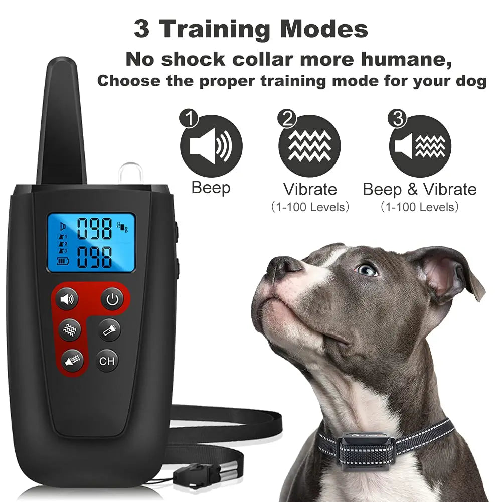 No Shock Dog Training Collar for All Size Dogs, 3300ft Range Vibrating Dog Collar, IPX7 Waterproof Electric Collar with Remote