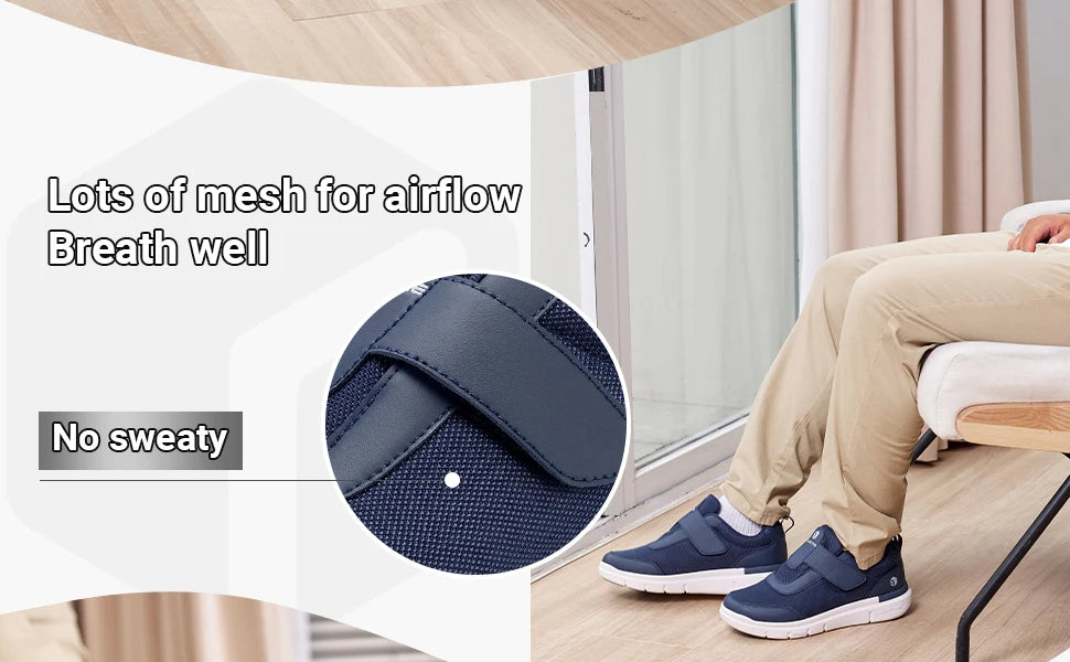 Fitville Men's Extra Wide Diabetic Walking Shoes For Swollen Feet