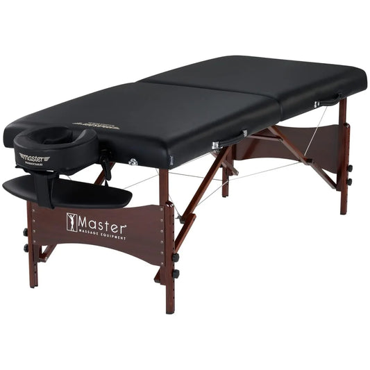 Portable Massage Table Package With Denser Cushion Walnut Hardwood Steel Cables