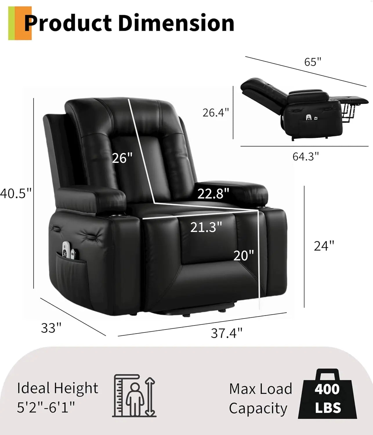 Electronic Power Lift Recliner Chair With Heat And Massage