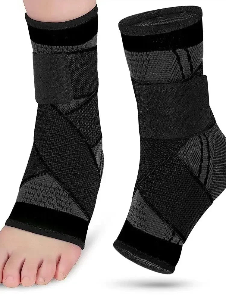 High-concerned Ankle Support Brace Nylon Knitted Elastic Pressurized Bandage For Sport Gym Running Basketball