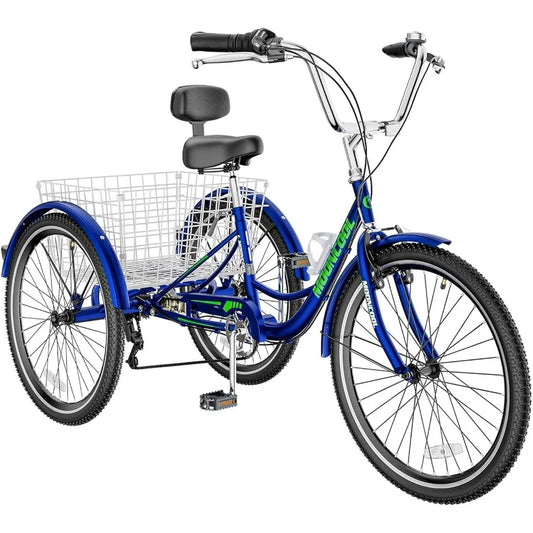 XMSJ Adult Tricycle With Shopping Basket Aluminum Frame