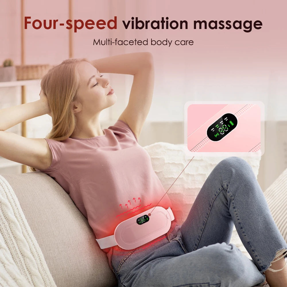 PASTSKY Menstrual Massager Belt With Heating And Vibrating Waist Warmer